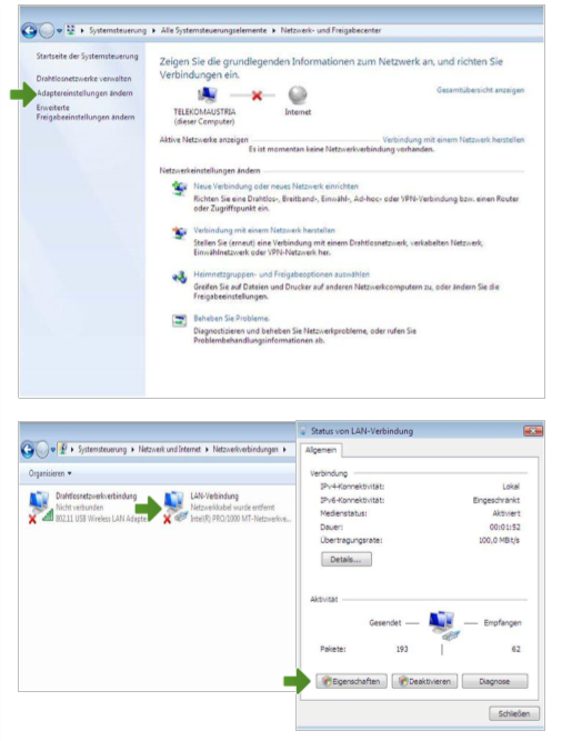 Adaptereinstellungen
